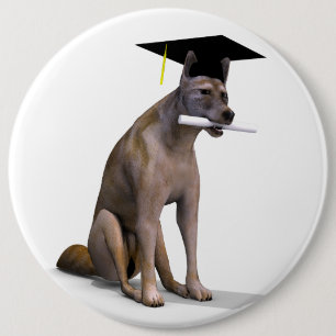 Badge Rond 15,2 Cm Diplômé Coyote
