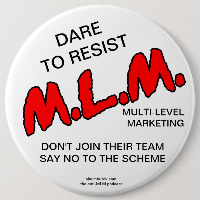 Badge Rond 15,2 Cm DITES NON AU PLAN ! bouton (Devant)