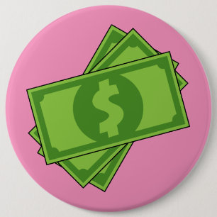 Badge Rond 15,2 Cm Dollar de l'argent du dessin