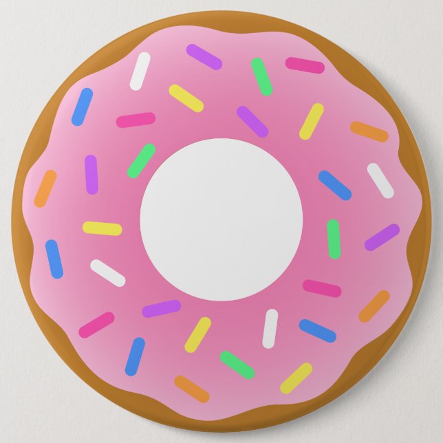 Badge Rond 15,2 Cm Donuts Animés (Devant)