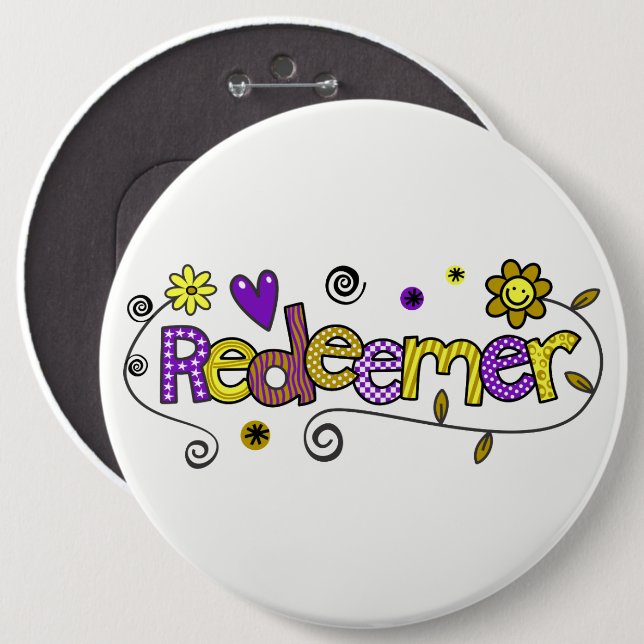 Badge Rond 15,2 Cm Doodle Art I Rédempteur (Devant & derrière)