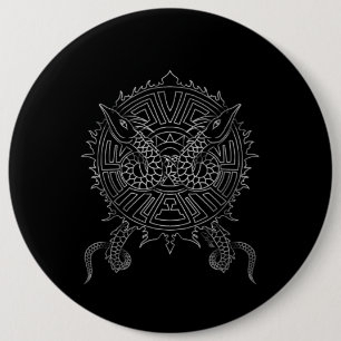 Badge Rond 15,2 Cm Dragon Mandala Tattoo Design