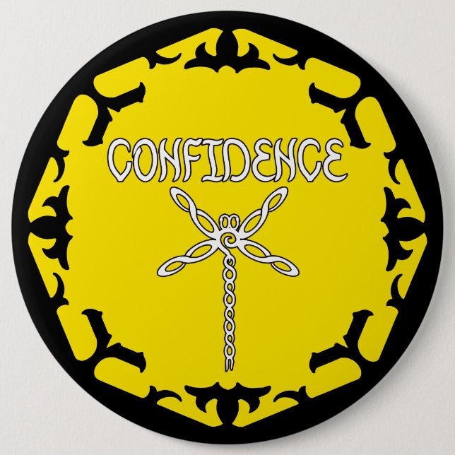 Badge Rond 15,2 Cm Dragonfly Jaune Plexus Solaire Chakra (Devant)
