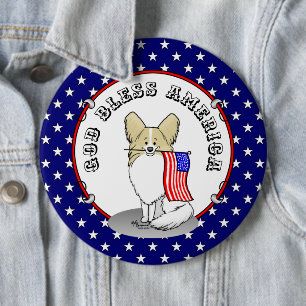 Badge Rond 15,2 Cm Drapeau américain patriotique USA Papillon (citron