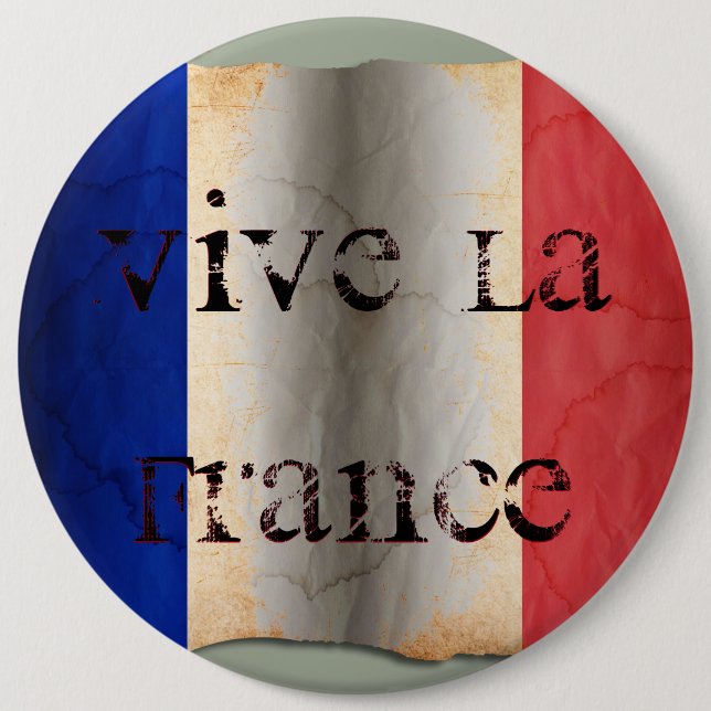Badge Rond 15,2 Cm Drapeau de France (Devant)