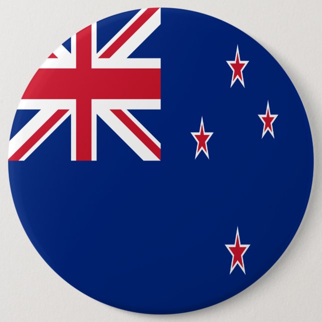 Badge Rond 15,2 Cm Drapeau de la Nouvelle Zélande (Devant)