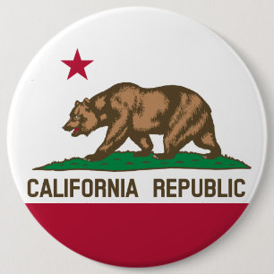 Badge Rond 15,2 Cm Drapeau d'état de la Californie