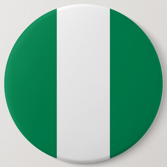 Badge Rond 15,2 Cm Drapeau du Nigéria (Devant)