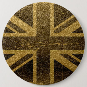 Badge Rond 15,2 Cm Drapeau du Royaume-Uni Vintage #2