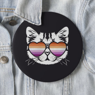Badge Rond 15,2 Cm Drapeau lesbien de chat cool