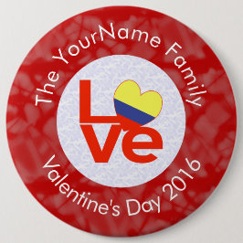 Badge Rond 15,2 Cm Drapeau Red LOVE colombien personnalisé