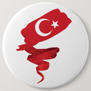 Badge Rond 15,2 Cm Drapeau turc
