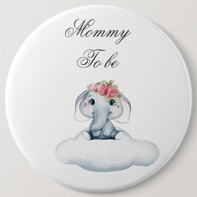 Badge Rond 15,2 Cm Dreamy Days avec Rosie l'éléphant. (Devant)