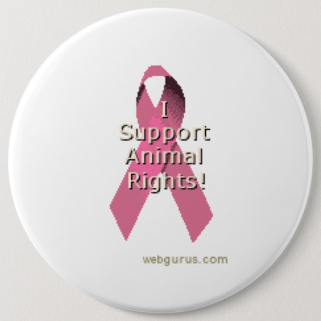 Badge Rond 15,2 Cm Droits des animaux (Devant)