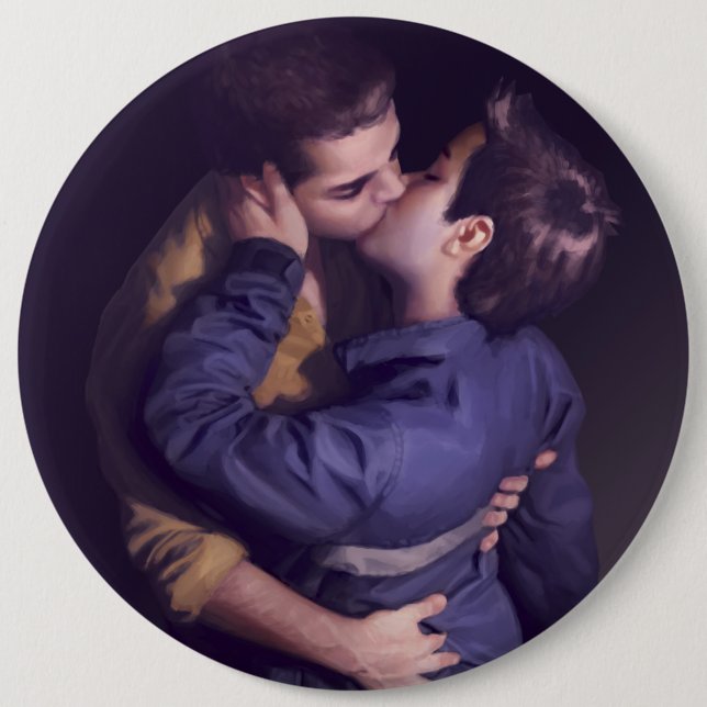 Badge Rond 15,2 Cm Dur - juste le baiser (bouton) (Devant)