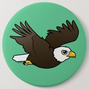 Badge Rond 15,2 Cm Eagle chauve en vol