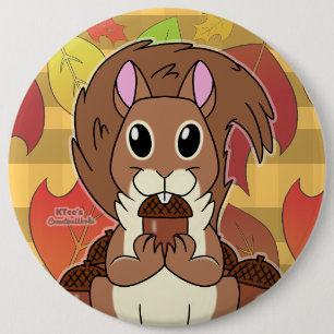 Badge Rond 15,2 Cm Écureuil -