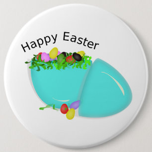 BADGE ROND 15,2 CM EGG "HAPPY EASTER"