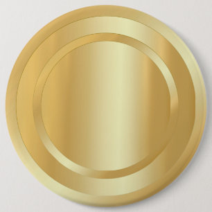 Badge Rond 15,2 Cm Elégant Faux Gold Look Glamour Modèle tendance