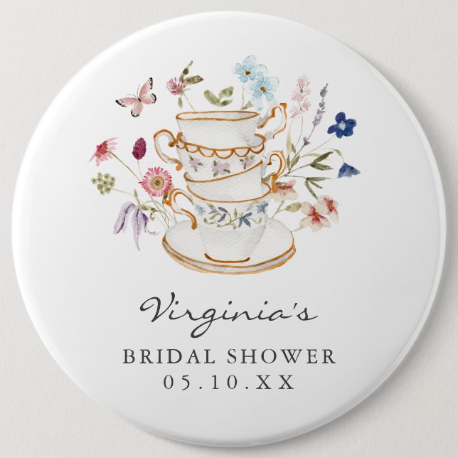 Badge Rond 15,2 Cm Élégante Fête de Mariage (Devant)