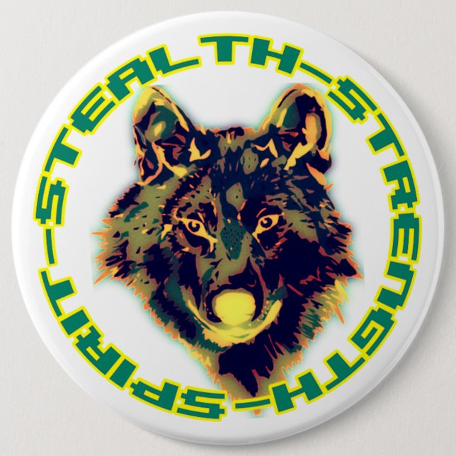 Badge Rond 15,2 Cm emblème de loup (Devant)