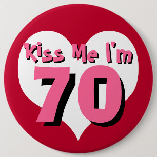 Badge Rond 15,2 Cm Embrassez-moi le bouton - 70