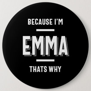 Badge Rond 15,2 Cm Emma Nom Femme Personnalisée Fille