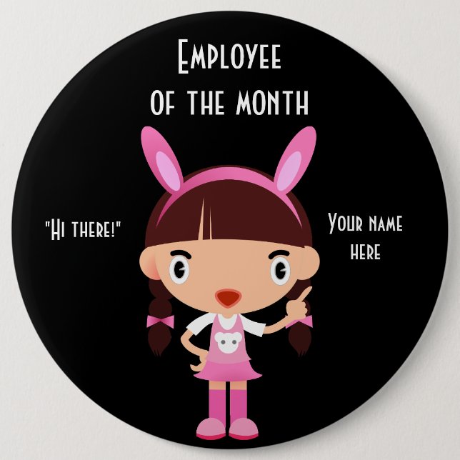 Badge Rond 15,2 Cm Employé Du Bouton Arrondi Mois W (Devant)