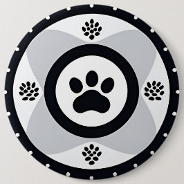 Badge Rond 15,2 Cm Empreinte de patte Avec Éléments Décoratifs