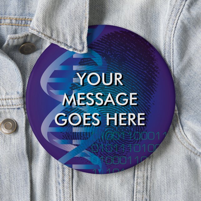 Badge Rond 15,2 Cm Empreinte génétique CSI personnalisée (En situation)