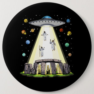 Badge Rond 15,2 Cm Enlèvement d'Aliens de Stonehenge