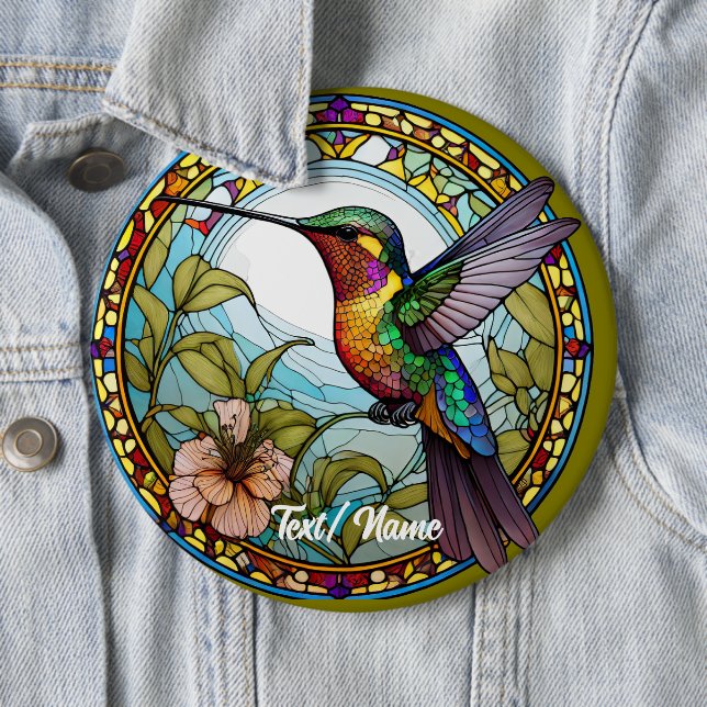 Badge Rond 15,2 Cm Épingle de conception de verre de colibri (En situation)