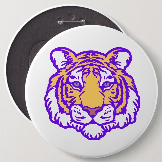 Badge Rond 15,2 Cm Épingle De Football Tigers Louisiane - Gameday (Devant & derrière)