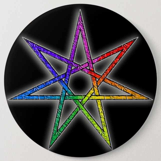 Badge Rond 15,2 Cm Étoile féerique de gay pride (Devant)