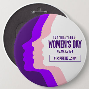 Badge Rond 15,2 Cm Faces colorées Journée internationale de la femme 