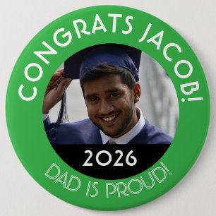 Badge Rond 15,2 Cm Félicitations personnalisées Grand Photo Papa Fier