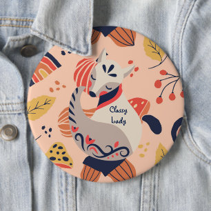 Badge Rond 15,2 Cm Femme Enseignant Cadeau CLASSY LADY Hygge Fox