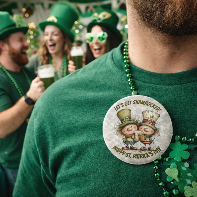 Badge Rond 15,2 Cm Festive St. Patrick’s Day Characters  (Créateur téléchargé)