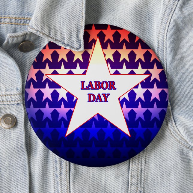 Badge Rond 15,2 Cm Fête du travail (En situation)