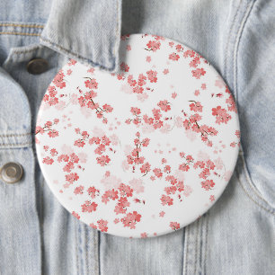 Badge Rond 15,2 Cm Fleur cerise 2