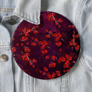 Badge Rond 15,2 Cm Fleur cerise 3