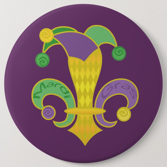 Badge Rond 15,2 Cm Fleur de Jester (Devant)