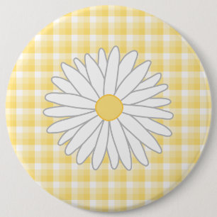 Badge Rond 15,2 Cm Fleur de marguerite dans jaune et le blanc