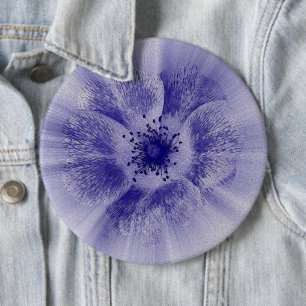 Badge Rond 15,2 Cm Fleur en bleu