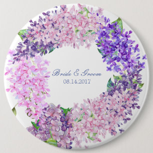 Badge Rond 15,2 Cm Fleur Lilac de printemps Mariage floral