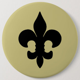 Badge Rond 15,2 Cm Fleur noir superbe de lis