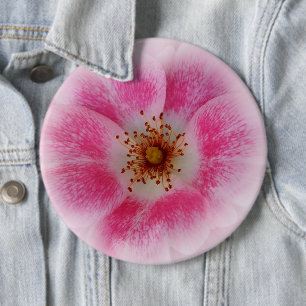 Badge Rond 15,2 Cm fleur rose