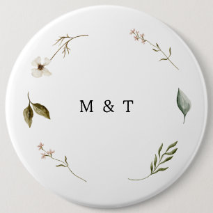 Badge Rond 15,2 Cm Fleur sauvage à fleurs élégante décoration minimal