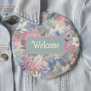 Badge Rond 15,2 Cm Fleur/Tropical printemps/Pâques pastel