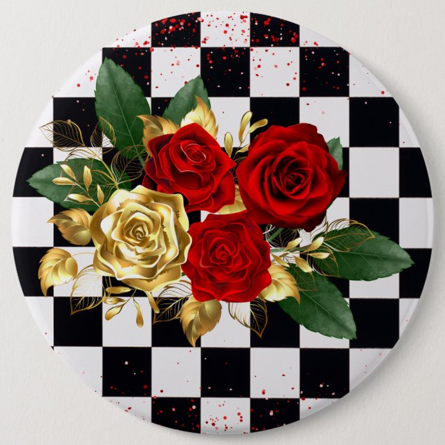 Badge Rond 15,2 Cm fleurs (Devant)